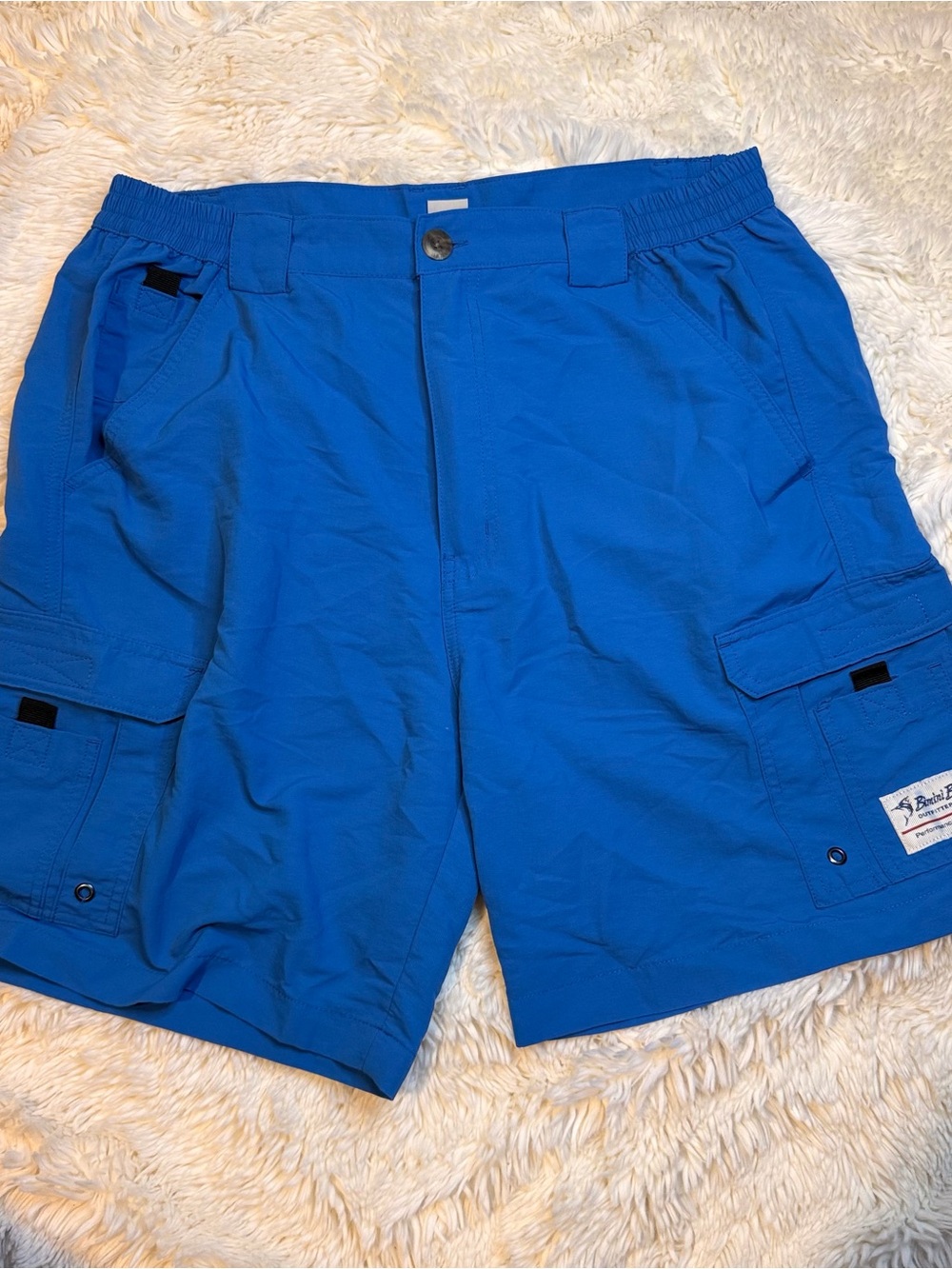 Bimini bay outfitters men’s Blue Cargo Shorts with 36” waist - 8” inseam